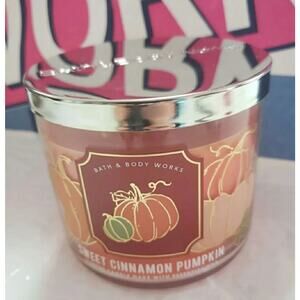 BBW Sweet Cinnamon Pumpkin Large 3 Wick Candle Holiday Home Fragrance Decor